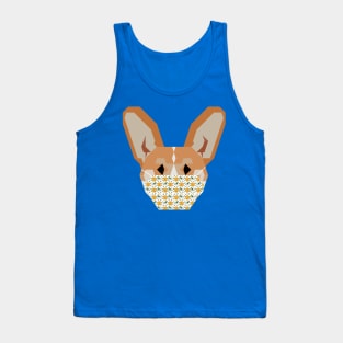 Dog Wearing Pixel Flower Mask Tank Top